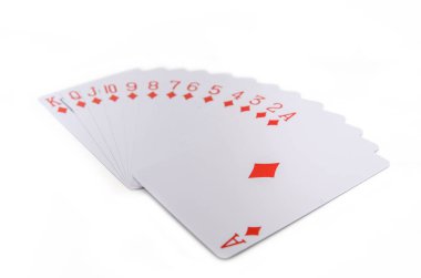 İskambil izole beyaz arka plan üzerinde. Poker elmas