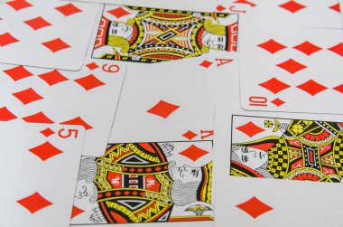 İskambil kartları koleksiyonu. Poker elmas