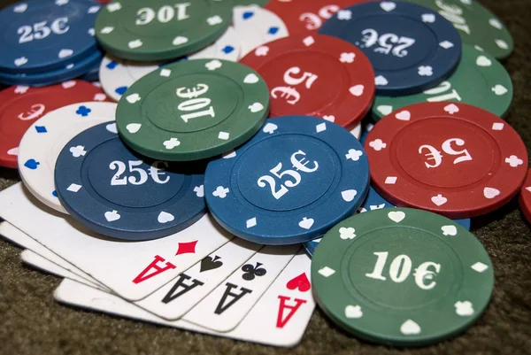 Four Aces Chips — Stock Photo, Image