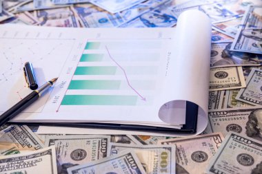 iş grafiği Dolar'da kalemle.