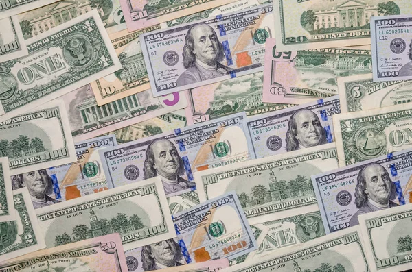 Várias Notas Dólar Macro — Fotografia de Stock