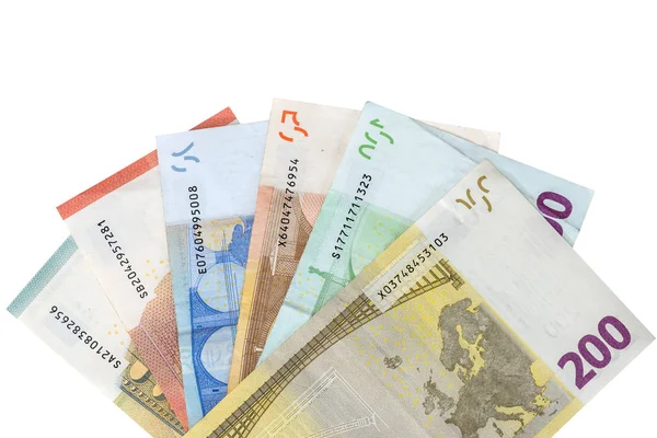Euro Opmerking Geïsoleerd Wit — Stockfoto