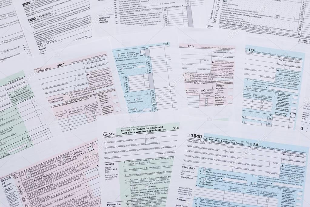 various tax forms as a background