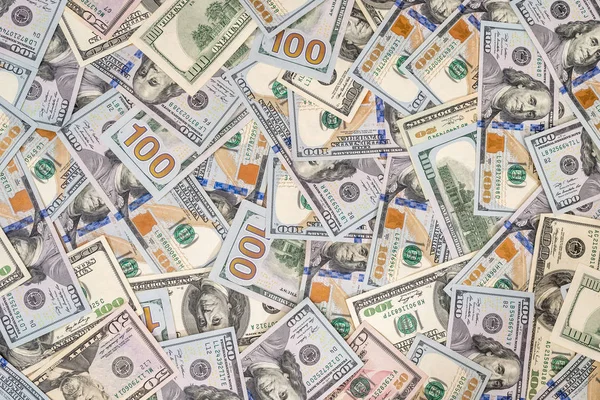 Background 100 New Old Dollar Bills — Stock Photo, Image