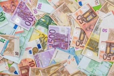 Arka plan olarak farklı euro faturaları