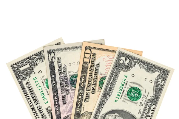 Гроші Долари Ізольовані Білому Фоні — 스톡 사진