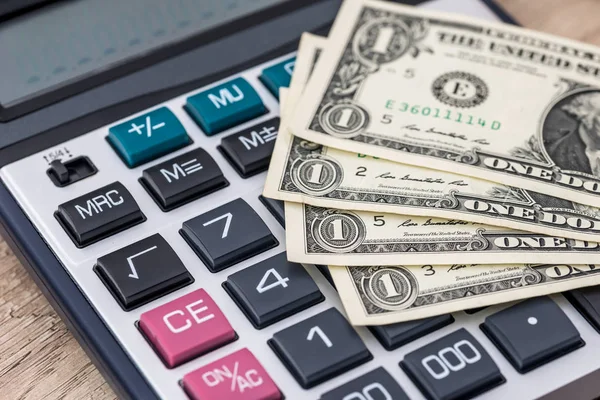 Американський Долар Калькулятором Податкова Концепція — стокове фото