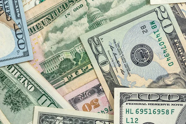Různé Americký Dolar Jako Pozadí — Stock fotografie