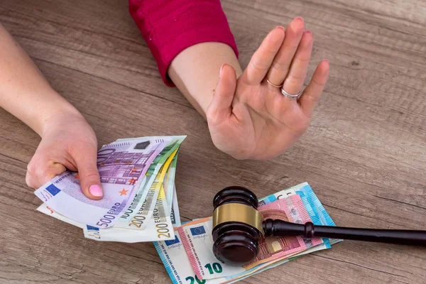 Vrouw Met 100 Euro Rekeningen Geld Concept — Stockfoto