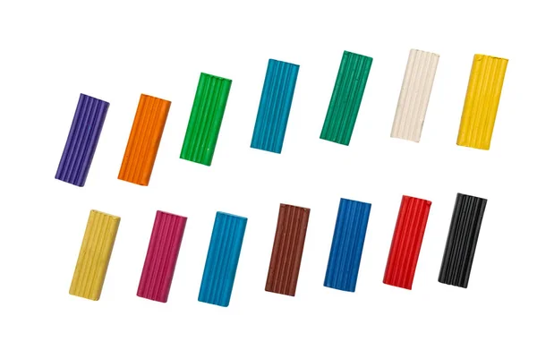 Beyaz Arkaplanda Izole Edilmiş Renkli Plastikler — Stok fotoğraf