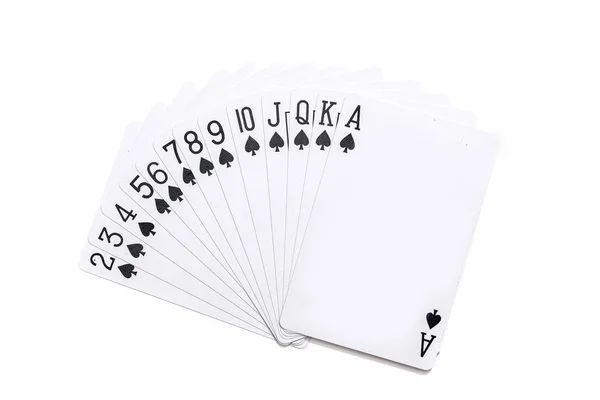 Full Club Poker Cards Isoalted — Stock Photo, Image