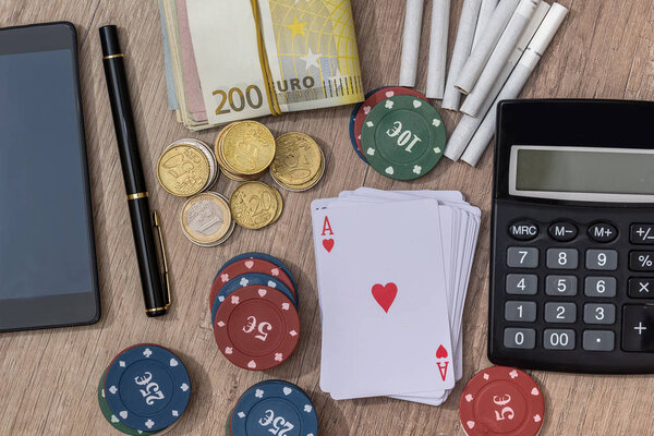 casino concept with accessories