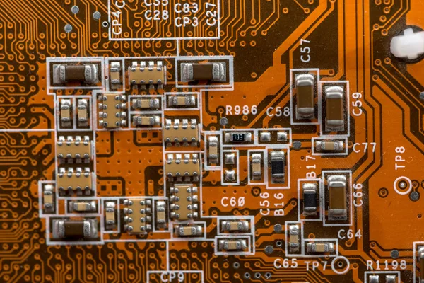 Circuit Électronique Orange Fermer — Photo