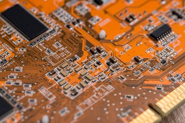 Bilgisayar anakart makro görünümü