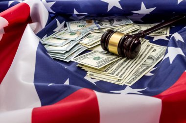 Tokmak ve ABD dolar arka plan bayrak