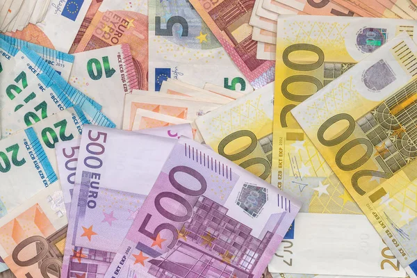 100 200 500 Євро Банкнота Фон — стокове фото