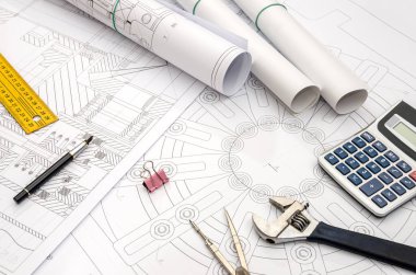 Mühendislik çizimi pusula hesap makinesi kalemi - kapat