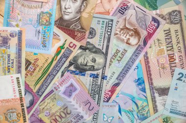 Para Amerika'nın çeşitli ülkeleri.