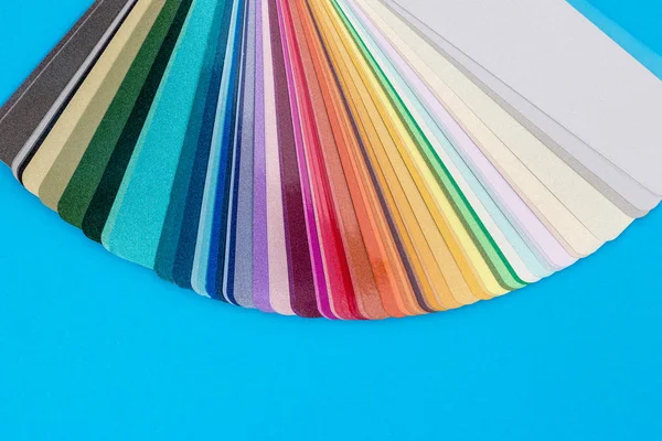 Colore Campione Isolato Blu Lay Out Ventilatore — Foto Stock