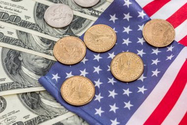 ABD sikke Doları banknot Devletleri bayrağı ile