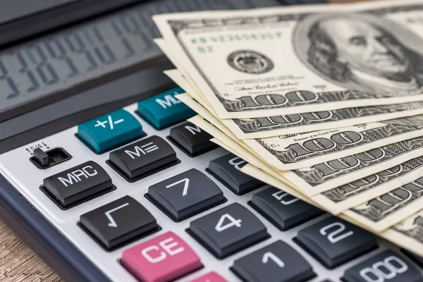 Американський Долар Калькулятором Податкова Концепція — стокове фото