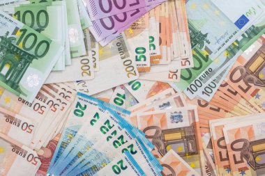 100 200 500 euro banknot arka plan olarak