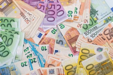 100 200 500 euro banknot arka plan olarak
