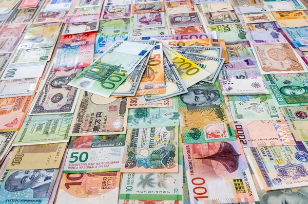 Euro Dollar Banknotes World Money Collection — Stok fotoğraf