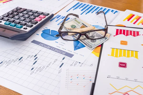 Workplace Business Analyst Graphs Diagrams Table — Stock Photo, Image