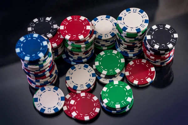 Gambling Concept Casino Chips Black — Stock Photo, Image