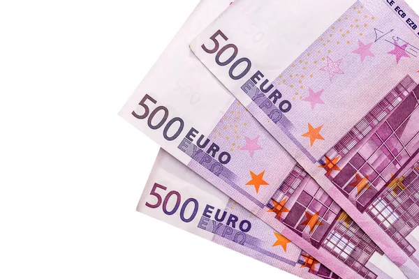 Isolerade Eurosedlar Vit Bakgrund — Stockfoto