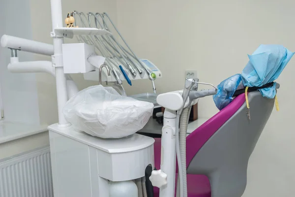 Silla Paciente Odontología Con Herramientas Equipos — Foto de Stock