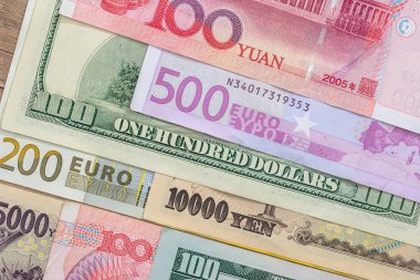 dolar, euro, yuan, yen dünya - en dominant ülke banknot