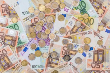 euro para Lirası üstünde yalan yakın çekim