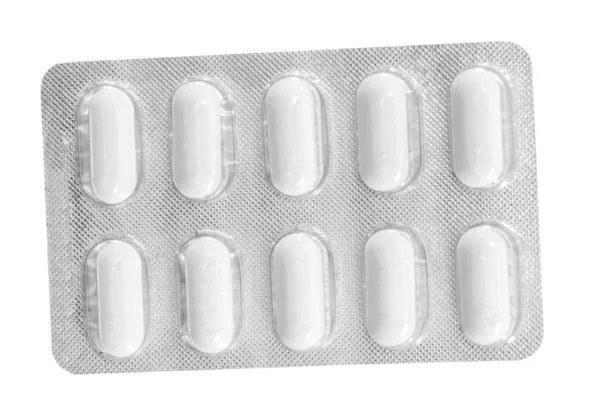 Pills Blister Pack Isolated White — Stock Photo, Image