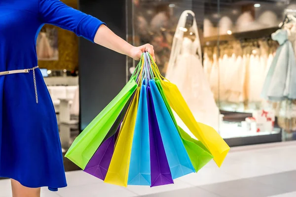 Close Colorful Shopping Paper Bags — Stockfoto