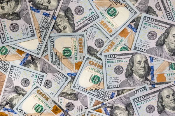 100 Новых Долларов Банкноты Качестве Фона Оформления — стоковое фото
