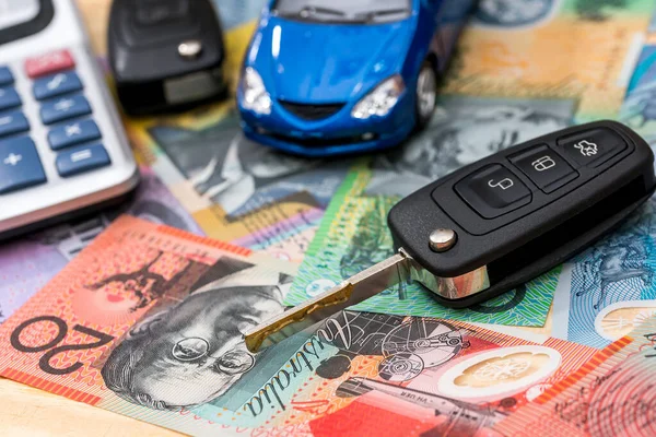 On Australian dollars there are car, keys and calculator
