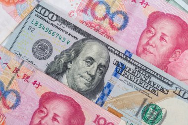 Arka plan olarak döviz banknotların yakın çekim.