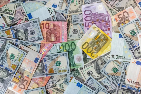 Dolar Euro Pieniądze — Zdjęcie stockowe