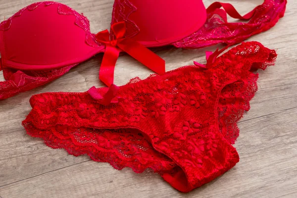 Red Underwear Desk Close — Stock Photo, Image