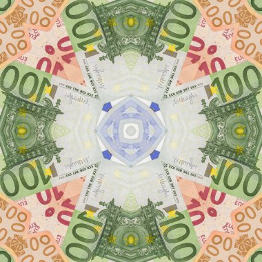 birçok farklı euro banknot. arka yüzüne