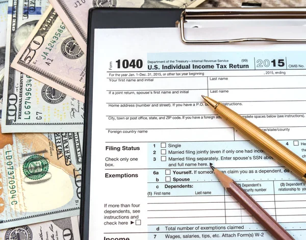 1040 Tax Form 2016 Year — Stock Photo, Image