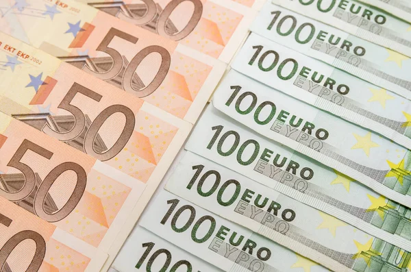 Billets 100 Euros Gros Plan Comme Fond — Photo