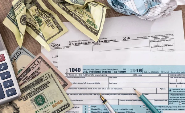 Φορολογικές Χρόνο Ηπα 1040 Φορολογική Δήλωση Για Έτος 2017 Στυλό — Φωτογραφία Αρχείου
