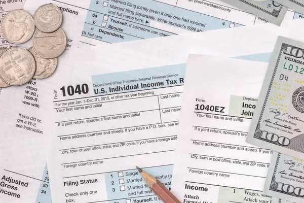 2017 Tax Form 1040 Dollar — Stock Photo, Image