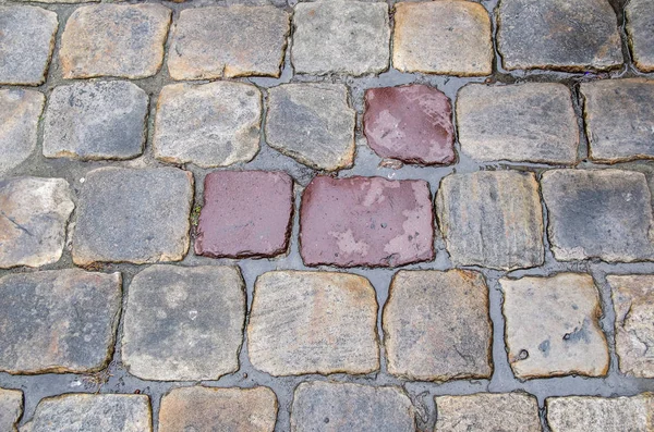 Altes Kopfsteinpflaster Nach Regen — Stockfoto