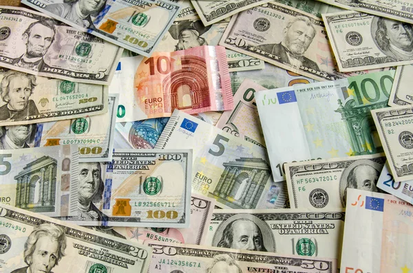 Nás Dolar Euro Jako Pozadí — Stock fotografie