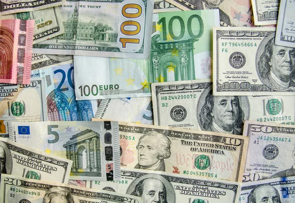 Много Долларов Евро — стоковое фото
