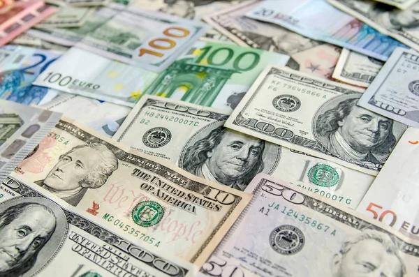Доллар Сша Отношению Евро — стоковое фото